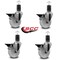 Service Caster 4'' Nylon Swivel 1-5/8'' Expanding Stem Caster Set with Brake, 4PK SCC-EX20S414-NYS-PLB-158-4 - alternate 4
